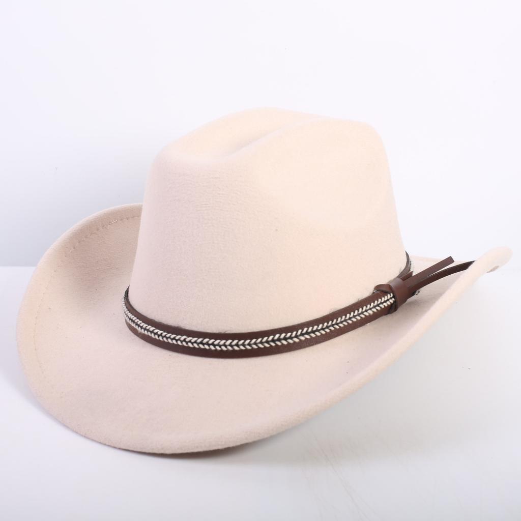 Beliebte europäische und amerikanische Mode OL-Stil einfarbiger Cowboyhut Herren und Damen High-End Zylinder Jazzhut Filzhut