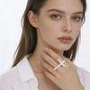 Kreuzring für Damen Herren Edelstahl Verstellbar Kreuz Zwei-Finger-Ring Zierlich Hochzeit Katholisch Christlich Religiöser Glaube Geschenk