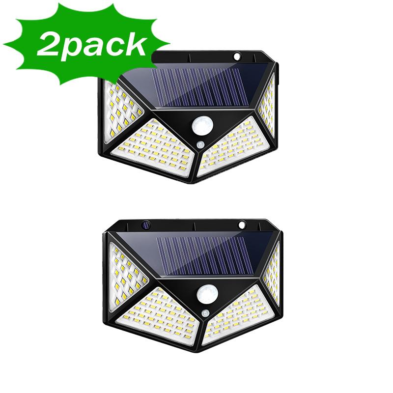 1~12PCS 100 LED Solar Power Wall Light Motion Sensor Waterproof Outdoor Garden Lamp Yard Waterproof Stairs Outdoor Wall Light