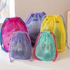 Bolsa de Almacenamiento de Malla de Nylon con Cordón Bolsa de Viaje Multiusos Para Productos Digitales Maquillaje Organizador de Cosméticos Exterior