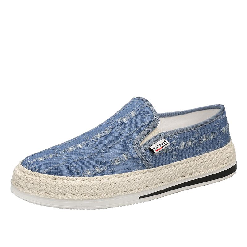 

Новые мужские кроссовки на плоской подошве, повседневная прогулочная обувь без шнуровки для мужчин, дышащие парусиновые вулканизированные кроссовки, мужские эспадрильи, мужские удобные 44 синий