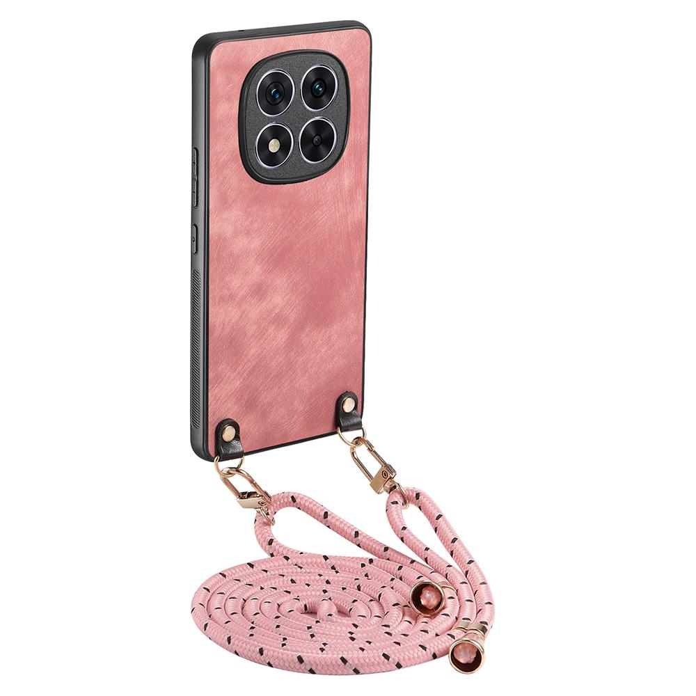 For Xiaomi Redmi Note 14 Pro 5G/Poco X7 5G Case Retro Texture Leather Coated PC+TPU Phone Cover with Hanging Rope