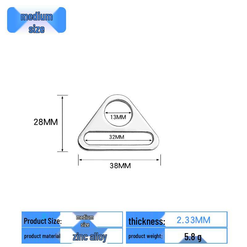 Zinc Alloy Triangle Buckle: Metal Accessory for Clothing, Bags, and Handbags