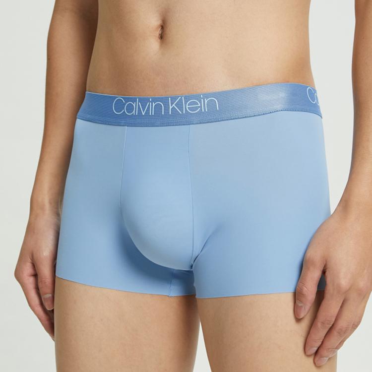 Calvin Klein Black Label SS22 Seamless Silicone Letter Logo High Elastic Cool Feel Boxer Briefs Men underwear Blue NB3098-C13