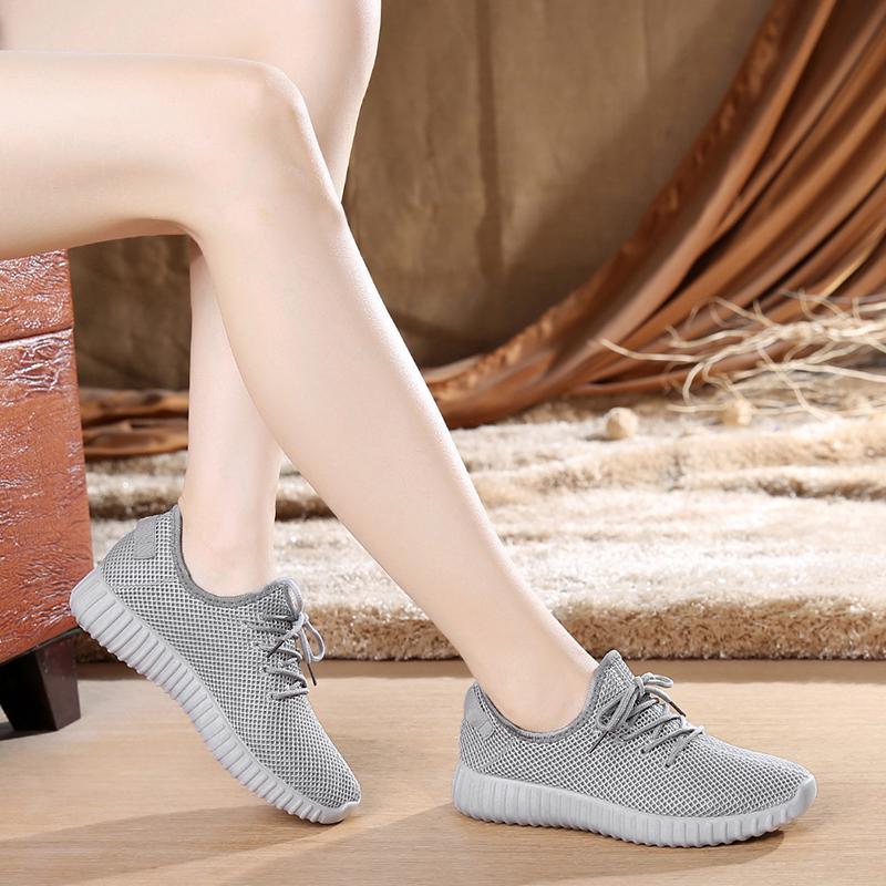 Płaskie siatkowe trampki damskie sznurowane buty do biegania na co dzień letnie oddychające buty z siatki damskie buty sportowe na świeżym powietrzu lekkie i oddychające