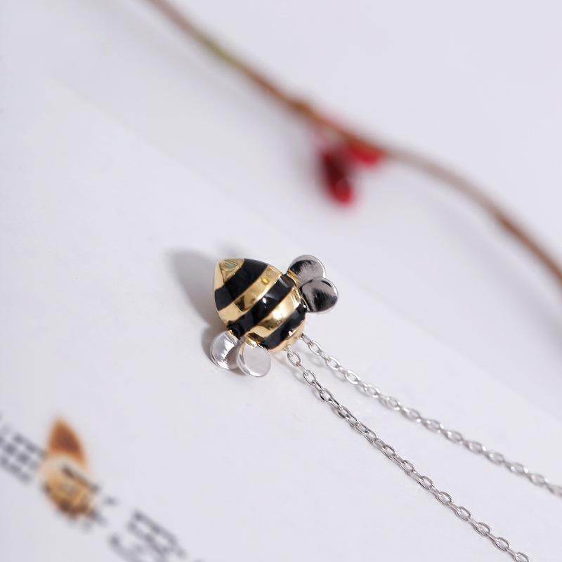 Party 925 Sterling Silver Cute Bees Necklaces & Pendants For Women High Quality Lady Sterling-silver-jewelry