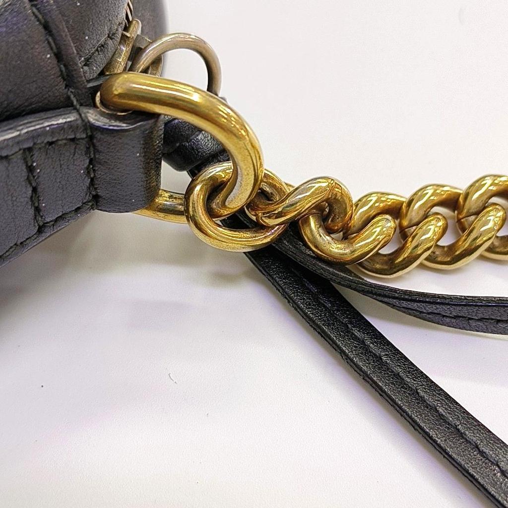 [Pre-Owned] Gucci GG Marmont Small Matelassé Shoulder Bag 'Black' - Good #14GGZK2