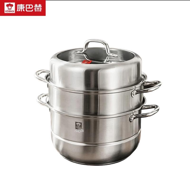KOBACH 28cm 3-Layer Stainless Steel Steamer Pot