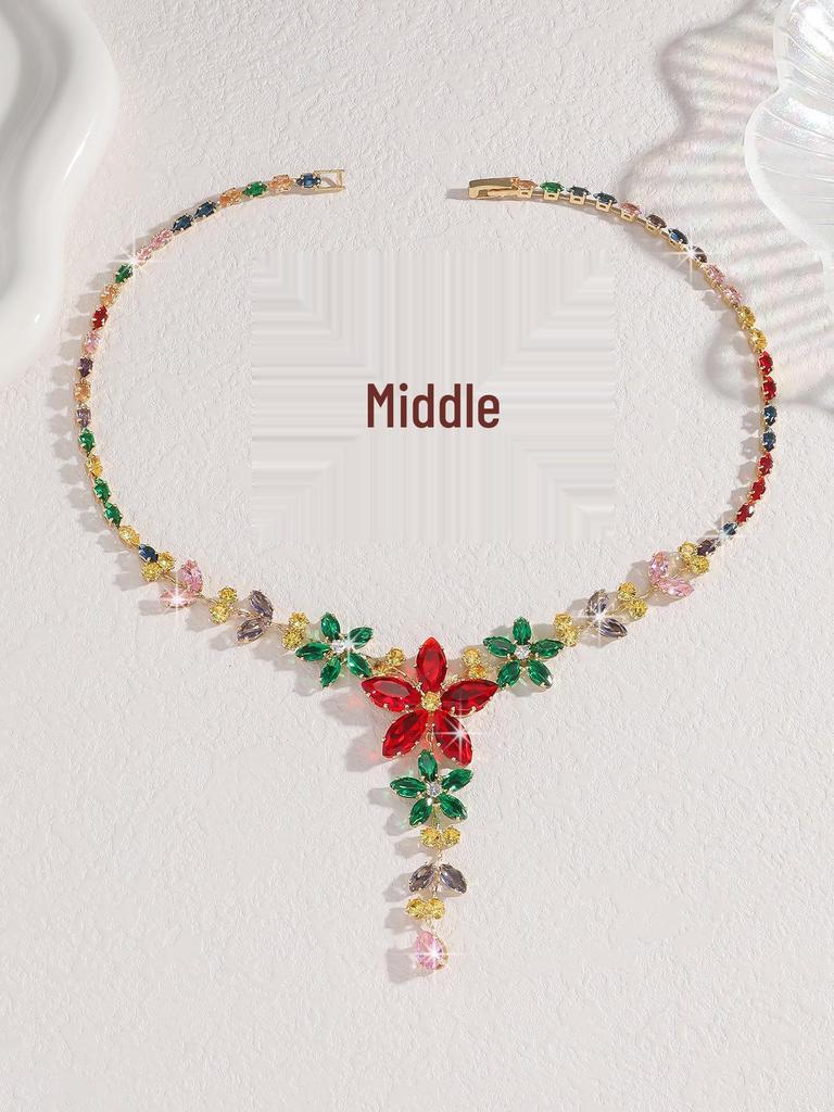 Elegant Bride Jewelry Set: European & American Necklace & Earrings for Evening Gowns