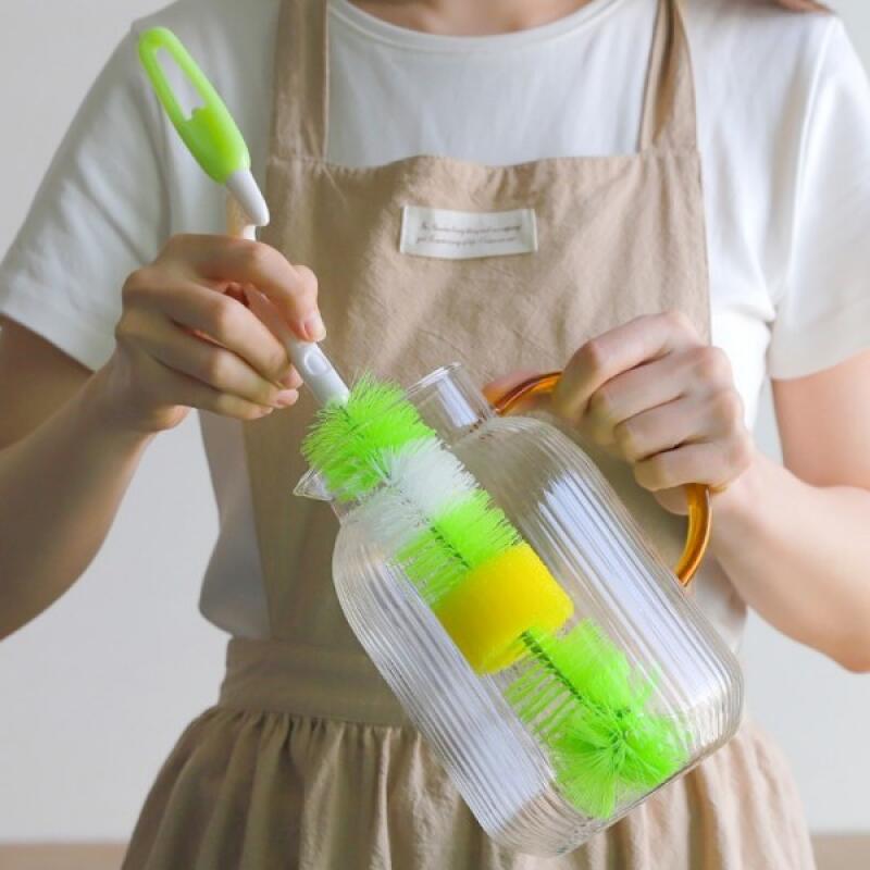 360-degree manual rotating rolling bottle tumbler cleaning brush 360-degree rolling rotating bottle cleaning brush
