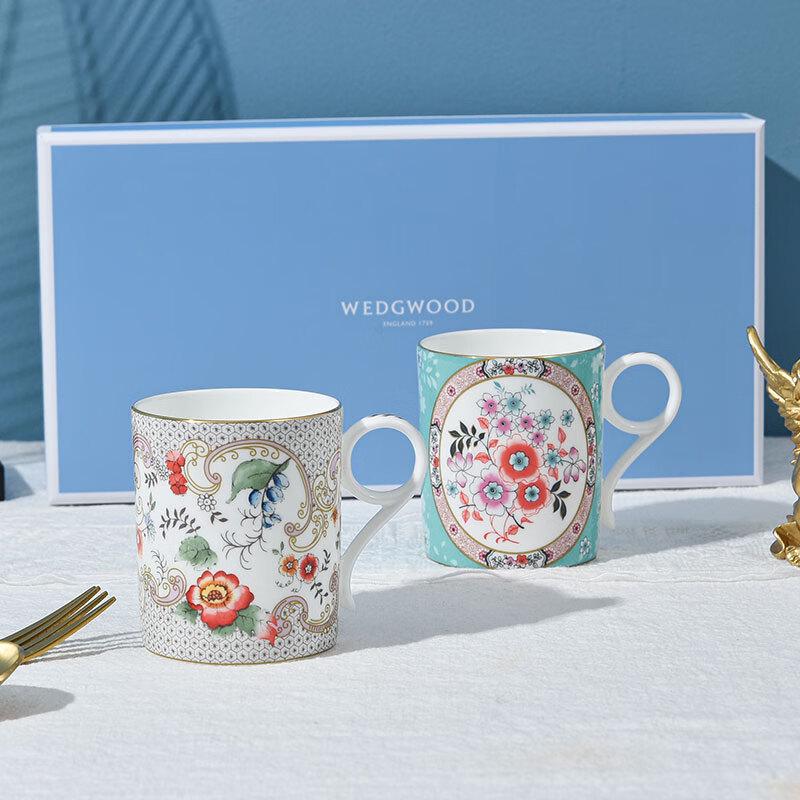 Wedgwood Rococo Floral & Camellia Mug Pair Set