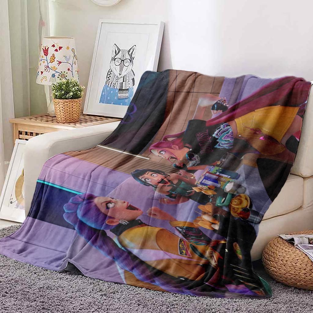 K-Pop D-emon H-unter Blanket Anime Flannel Blanket Fan Gift Suitable for Home Leisure Camping Travel Multifunctional Blanket