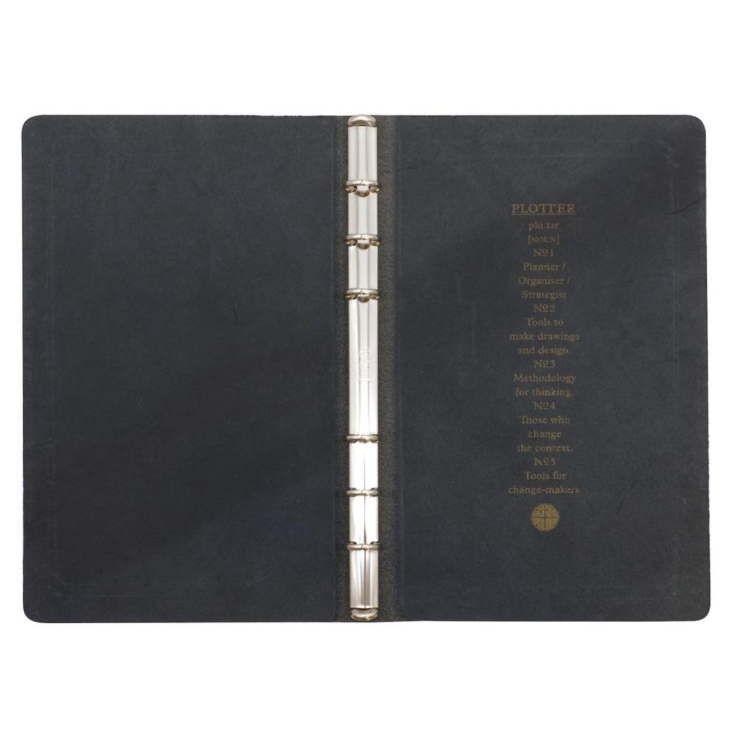 System Planner Plotter Bible Liscio 11mm Leather Binder 77 [Blue]