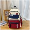 Korean Version Ins New Highvalue Collegestyle Contrasting Backpack, Casual and Lightweight Largecapacity Backpack for Junior High School Students