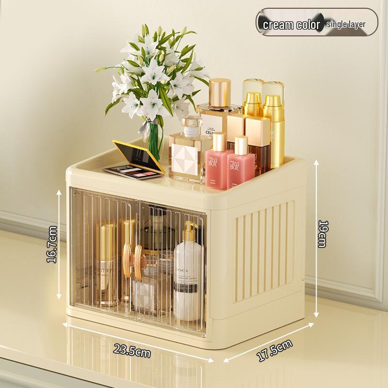 

Складной белый двухдверный ящик для хранения канцелярских товаров и косметики