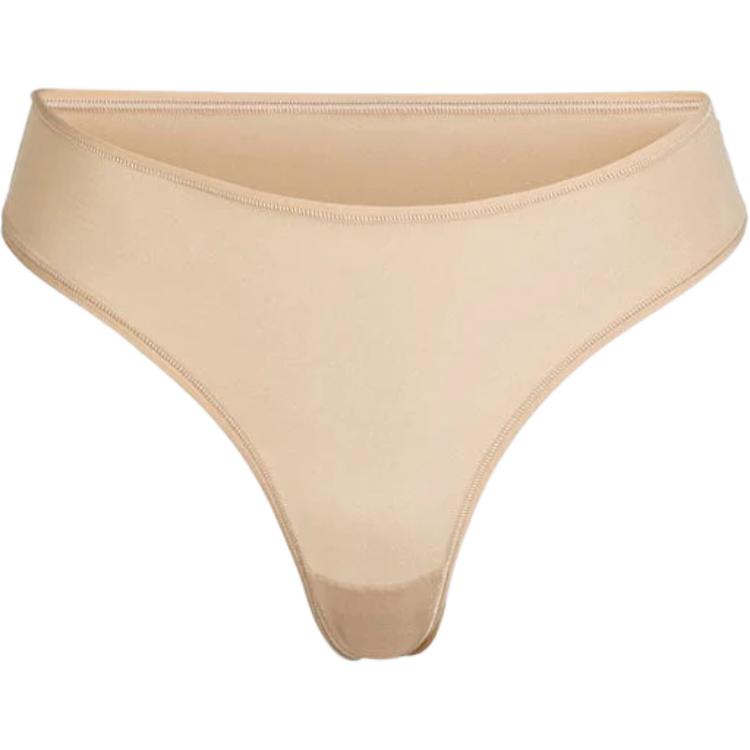 SKIMS Solid Ribbed Thong Women underwear Beige PN-THG-2028-CLY