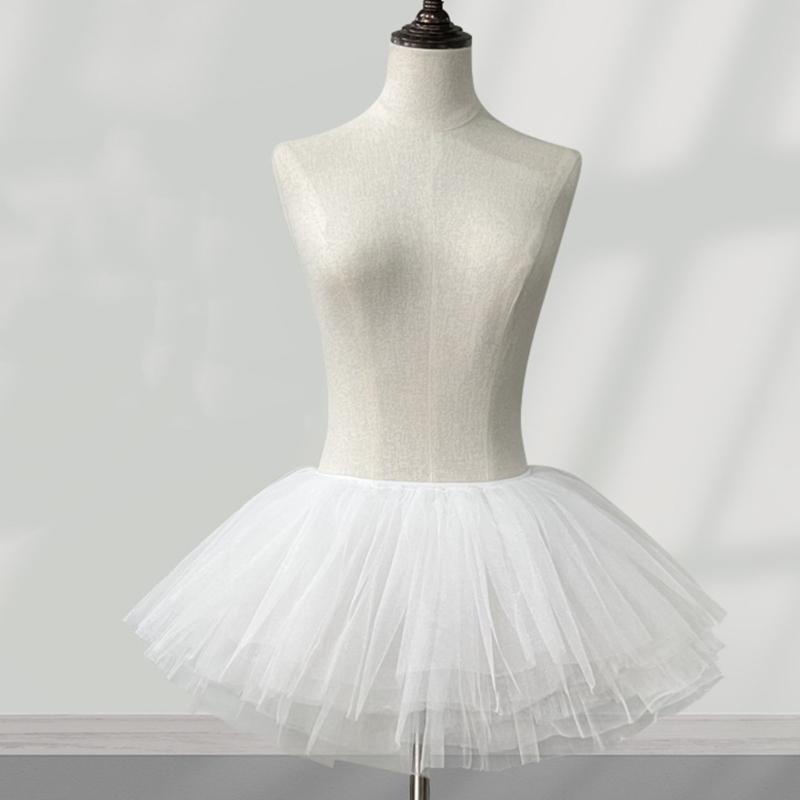 Damen 28cm Petticoat 6 Lagen Tüll Bubble Puffy Rock Ohne Reif Tüllröcke Crinoline Unterhemd Kurze Länge Halbe Unterröcke Kleid