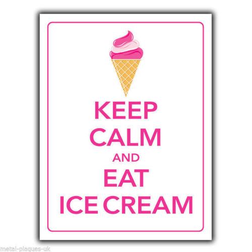 SIGN METAL WALL PLAQUE KEEP CALM AND EAT ICE CREAM art print poster pictureAluminum 20x30cm(7.8x11.8inch)