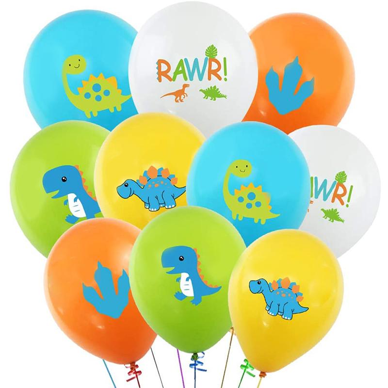 10Pcs Dinosaur Party Balloons for Boys Birthday Party Jurassic World Jungle Animal Latex Balls Decoration Baby Shower Kids Toy