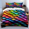 Colorful Decorative Scales Set Soft Comfortable Duvet Cover Bedding Set Included 1*Duvet Cover & 2*Pillowcases, Gift
