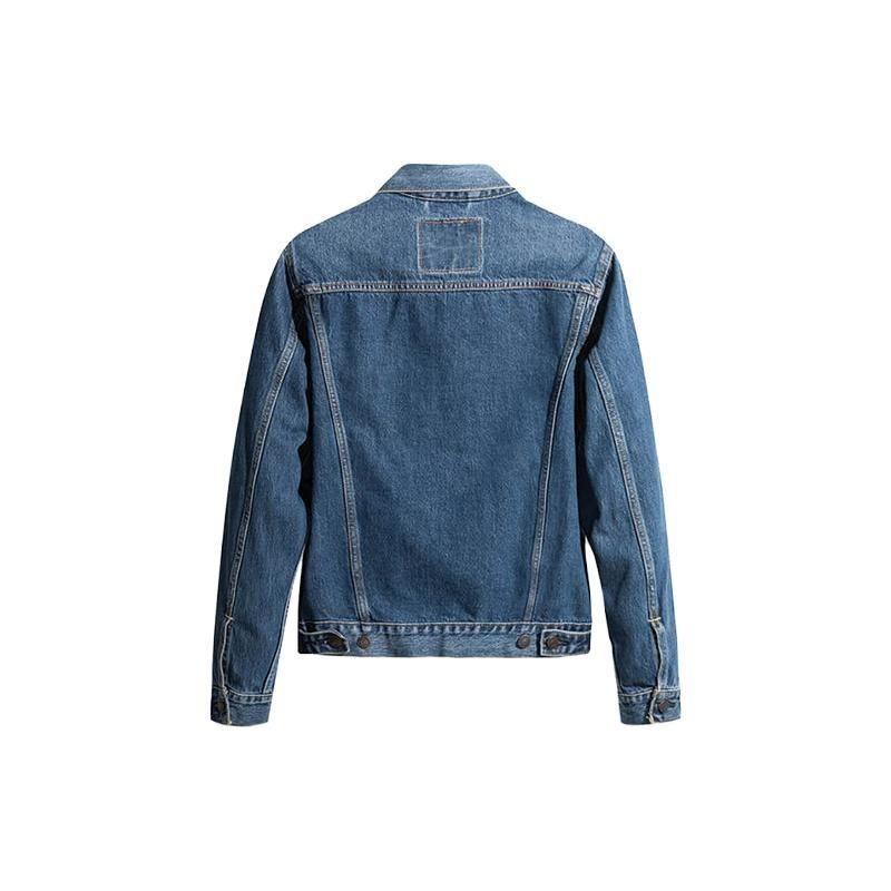 Levis Baumwolle Langarm Button-Down Jeansjacke Unisex Jacken Blau 85248-0019