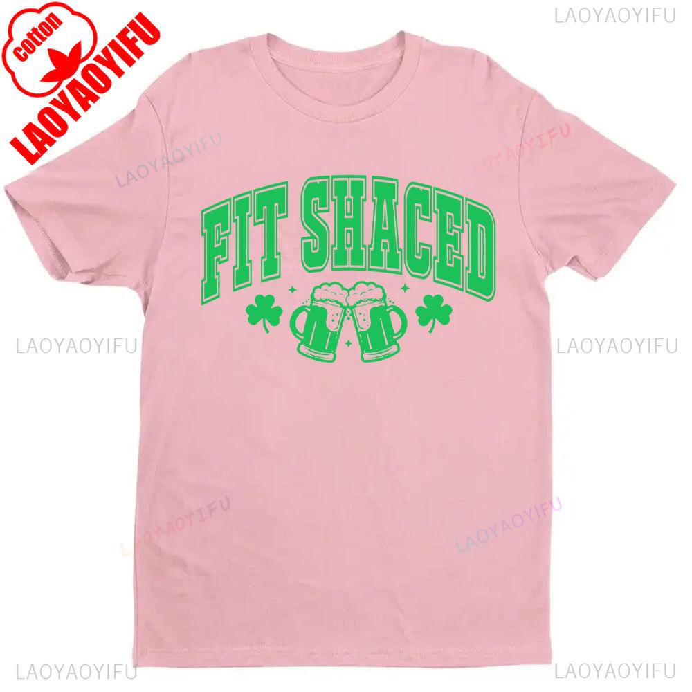Fit Shaced Shirt Funny St Patricks Day TShirt Gift for Saint Pattys Day Drinking Shirts Party Pub Crawl Beer Lover Cotton Tee S