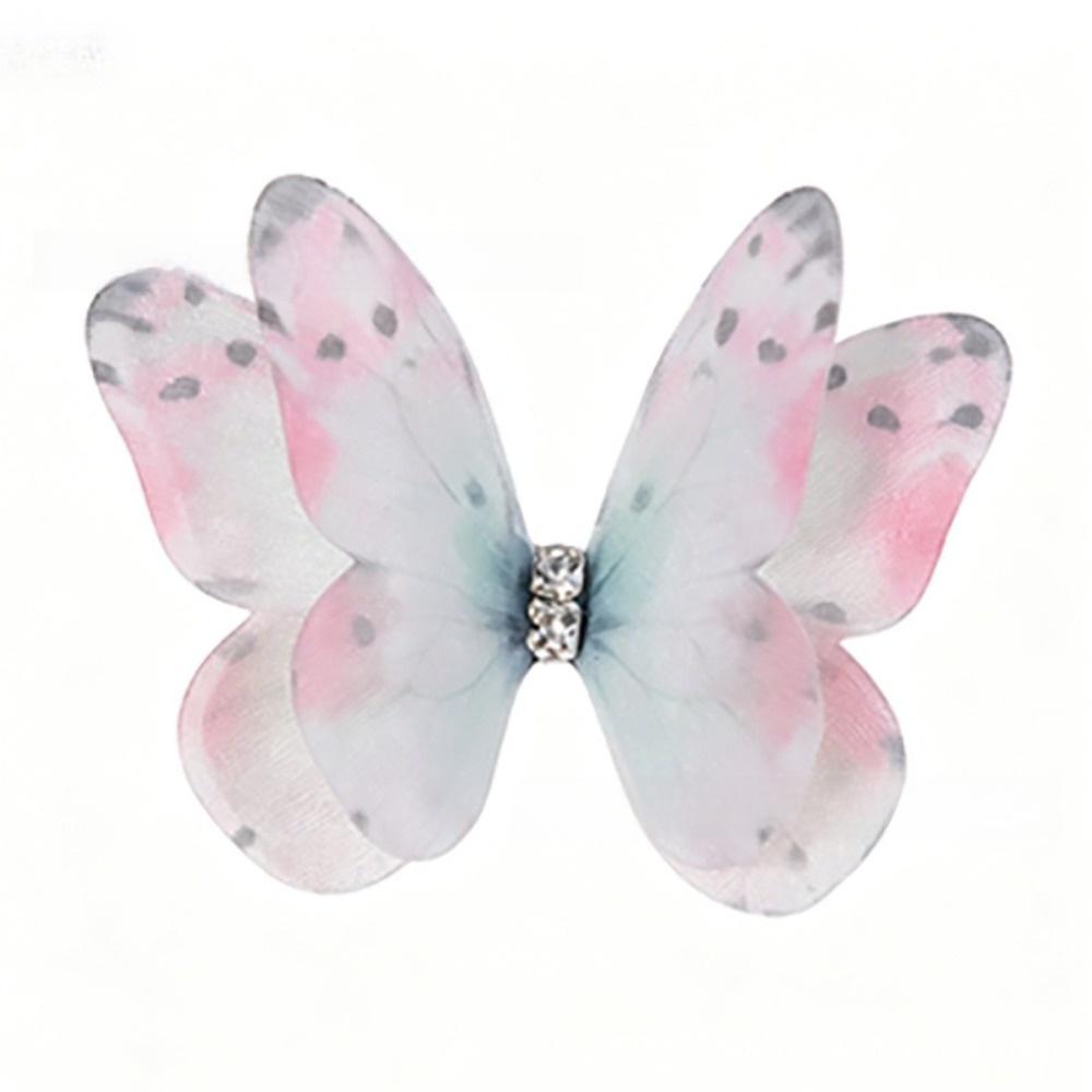 50Pcs Double-layer Chiffon Butterfly Embroidered Patches Bridal Hair Accessories