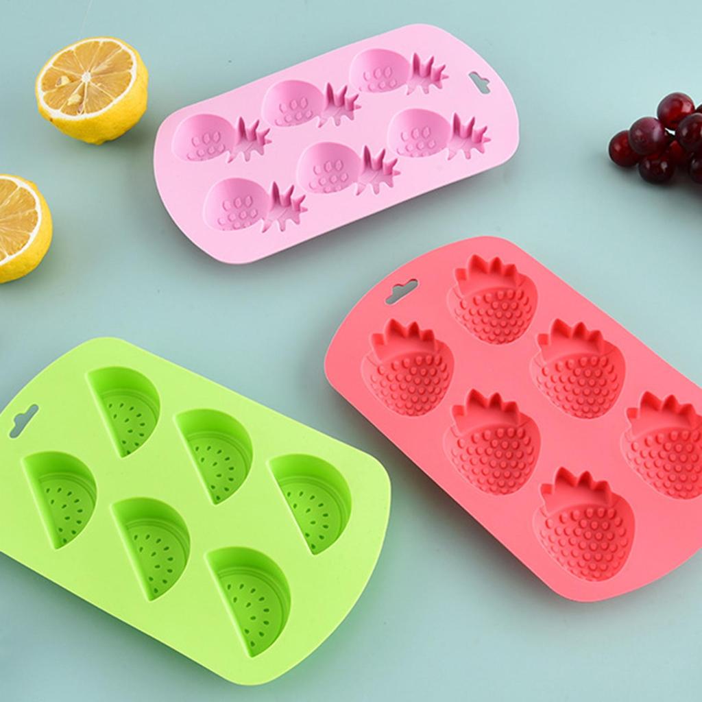 Fruit Shape Chocolate Candy Molds Silicone Ice Mold Non-Stick Watermelon/ lemon/ strawberry/ pineapple pattern candy Molds