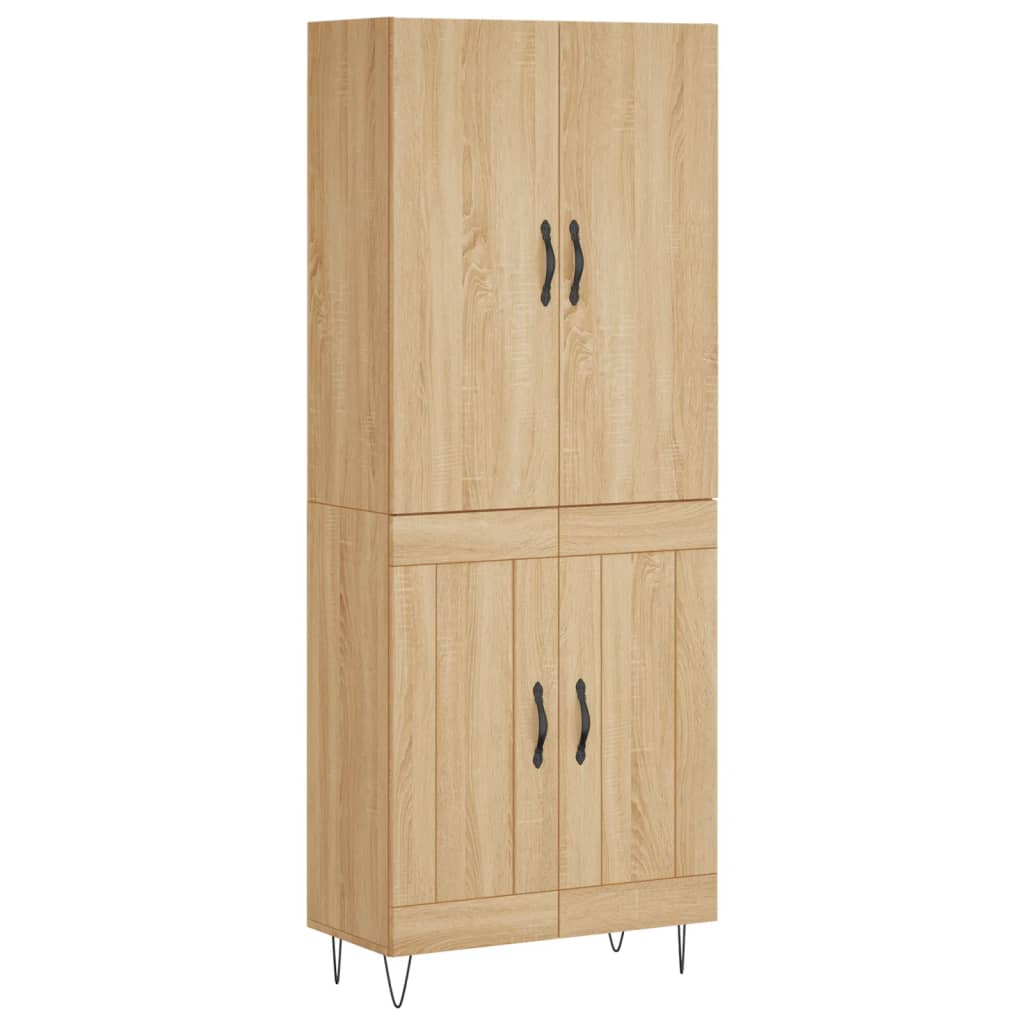 Vidaxl Witrynka, Dąb Sonoma, 69,5X34X180 Cm, Materiał Drewnopochodny