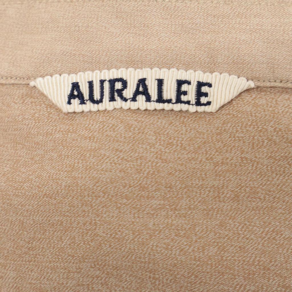 AURALEE A23Stainless Steel03TN Finx Cotton Twill Half Sleeve Big Shirt Tops 4 BeigeUsed