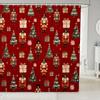 Merry Christmas Shower Curtain For Bathroom Decor Xmas Santa Claus Bath Curtain Cute Snowman Bathroom Accessories Red Waterproof