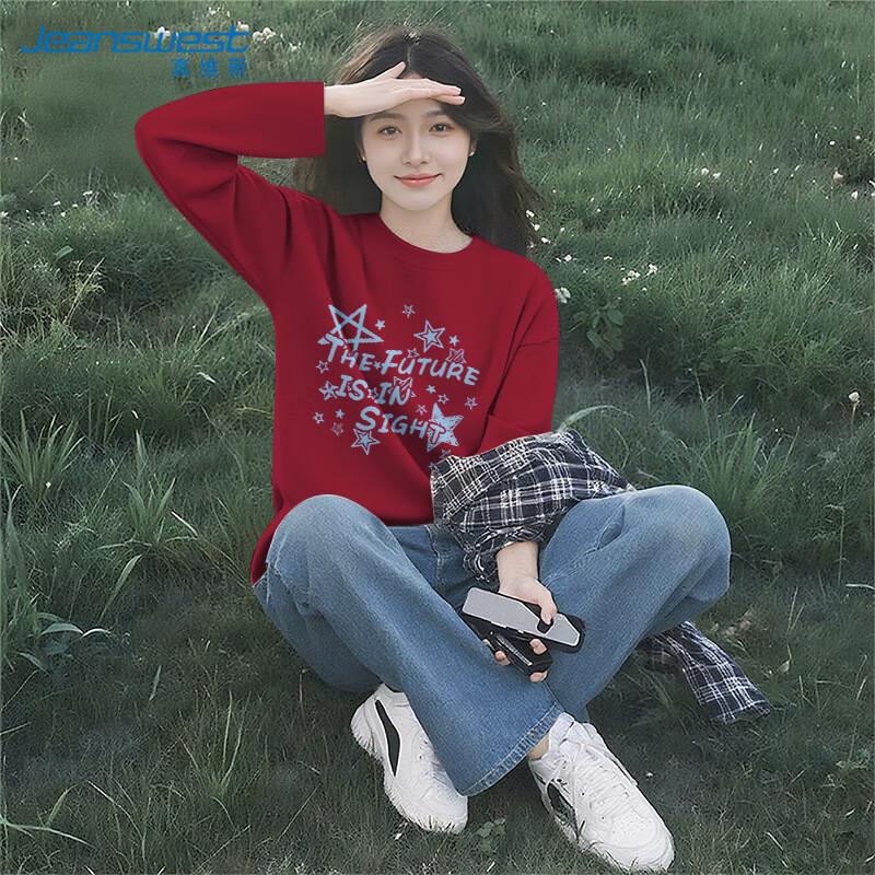 Jeanswest Women's Oversize Cotton Long-Sleeve T-Shirt