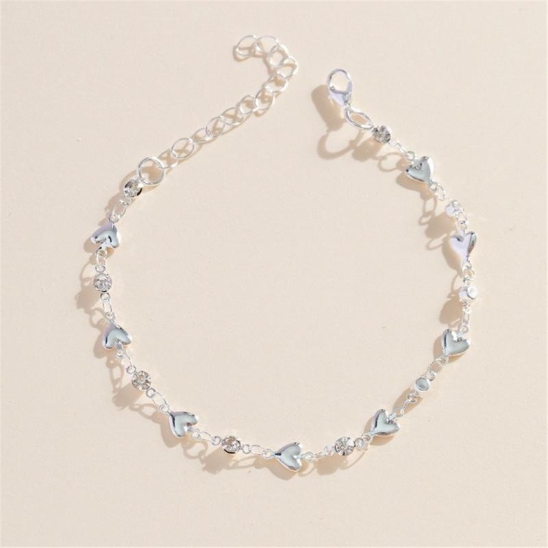 3 Pieces Delicate Heart Y Chain Necklace and Bracelet Set For Ladies Holiday Body Jewelry Gifts Adjustable Length