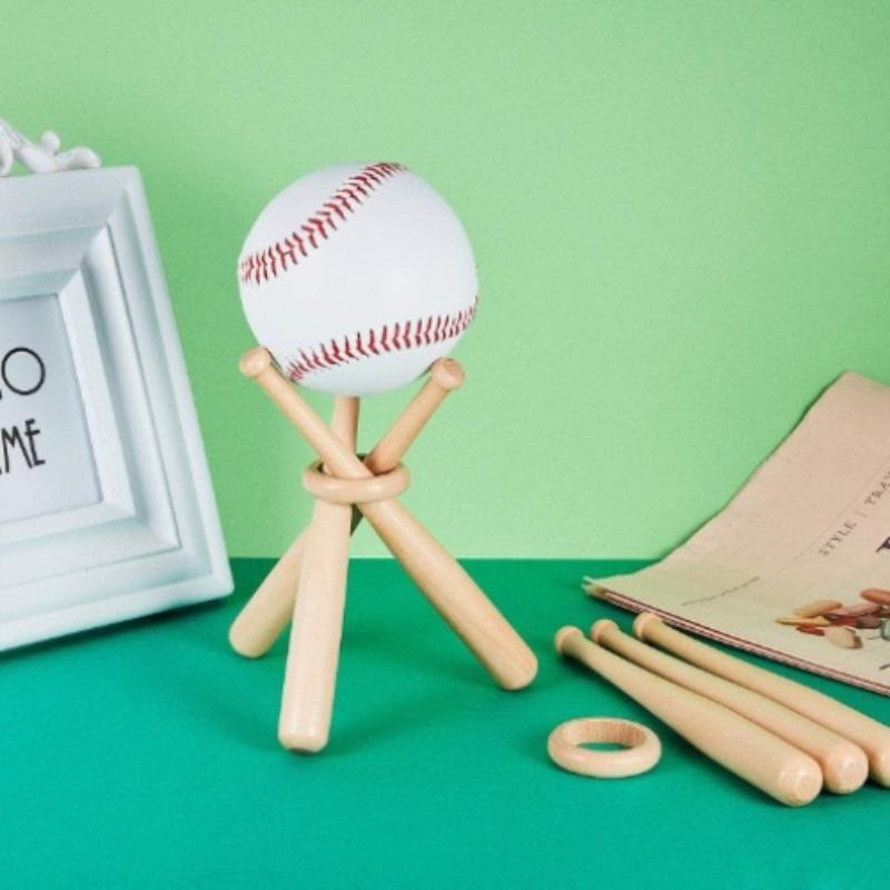 Wooden Baseball Holder Mini Baseball Bat Display Stand Golf Tennis Ball Support Bracket Softball Baseball Accessories