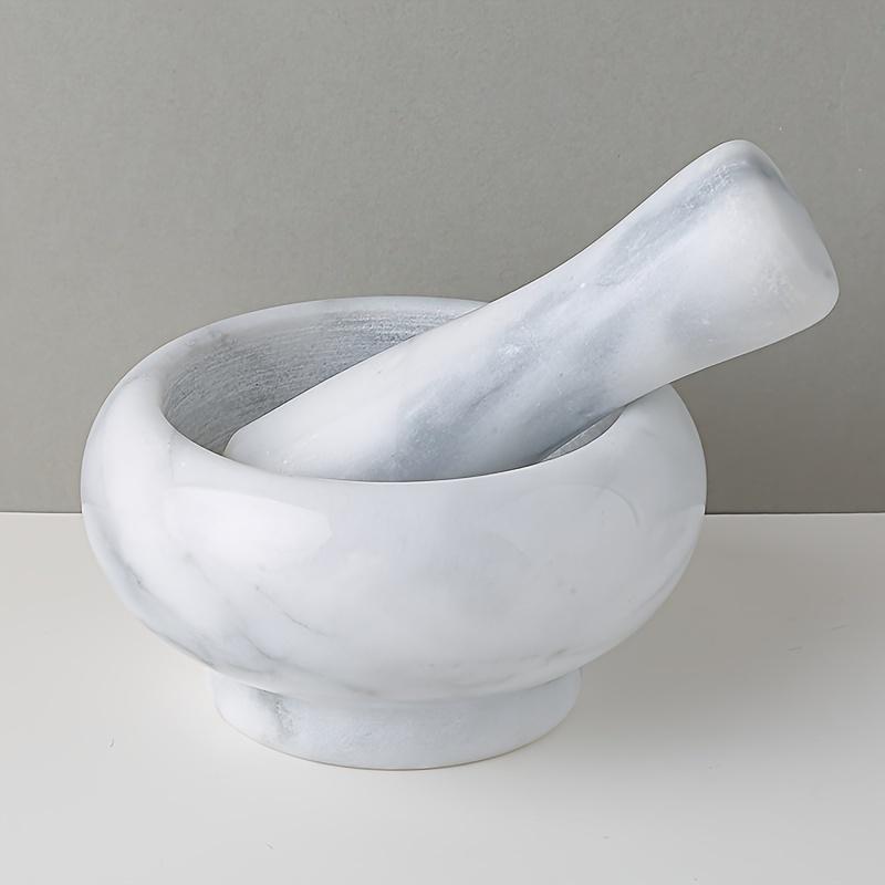 1PC Marble Garlic Masher Small Mini Manual Garlic Bowl Stone Mortar Tamper Jar Pepper Grinder Kitchen Ornament