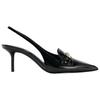 Zara Elegant Buckle Detail Pointed Toe Open Back Mules 7Cm Heels Women Heels Black 12218510-38