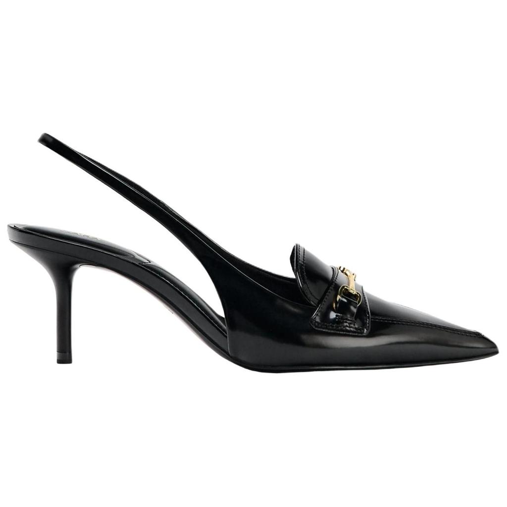 Zara Elegant Buckle Detail Pointed Toe Open Back Mules 7Cm Heels Women Heels Black 12218510-38