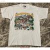 Vtg Damasriscotta Maine Cartoon T Shirt 1990 Double Sided Large Flaw Vintage Versatile Stretched Casual Homme