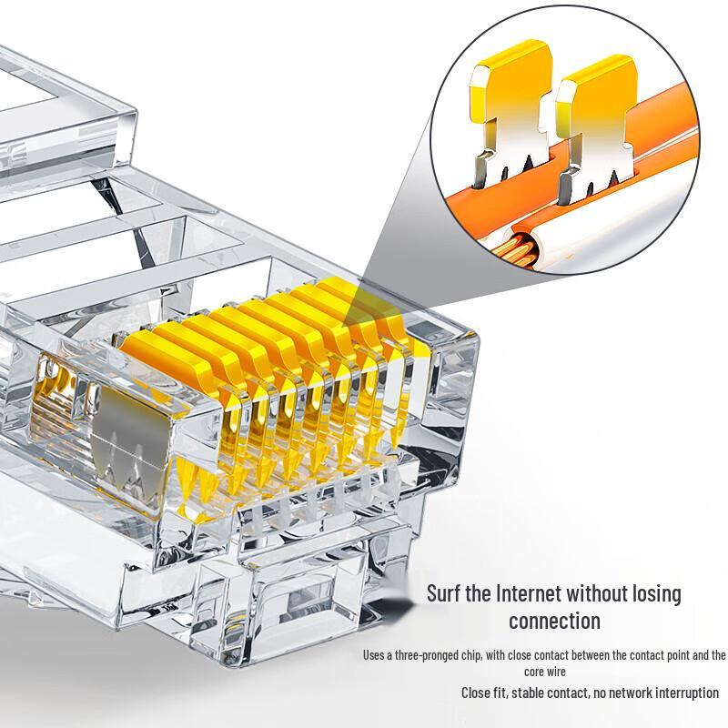 SAMZHE Cat5e Gold-Plated RJ45 Ethernet Connectors