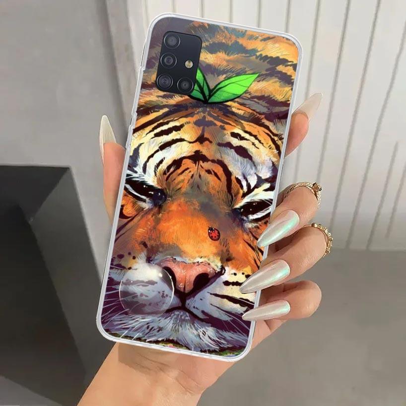 Superior Tiger Pattern Art Phone Case for Samsung Galaxy A52 A32 A22 A12 A02S A50S A30S A10S Note 20 Ultra 10 Plus S10 A31 A20 A