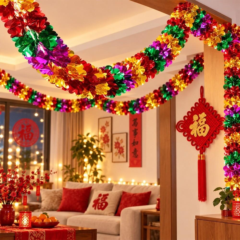 3D Design Foil Garland Flexible Tree Decoration Festive Christmas Garland Celebration Wreath