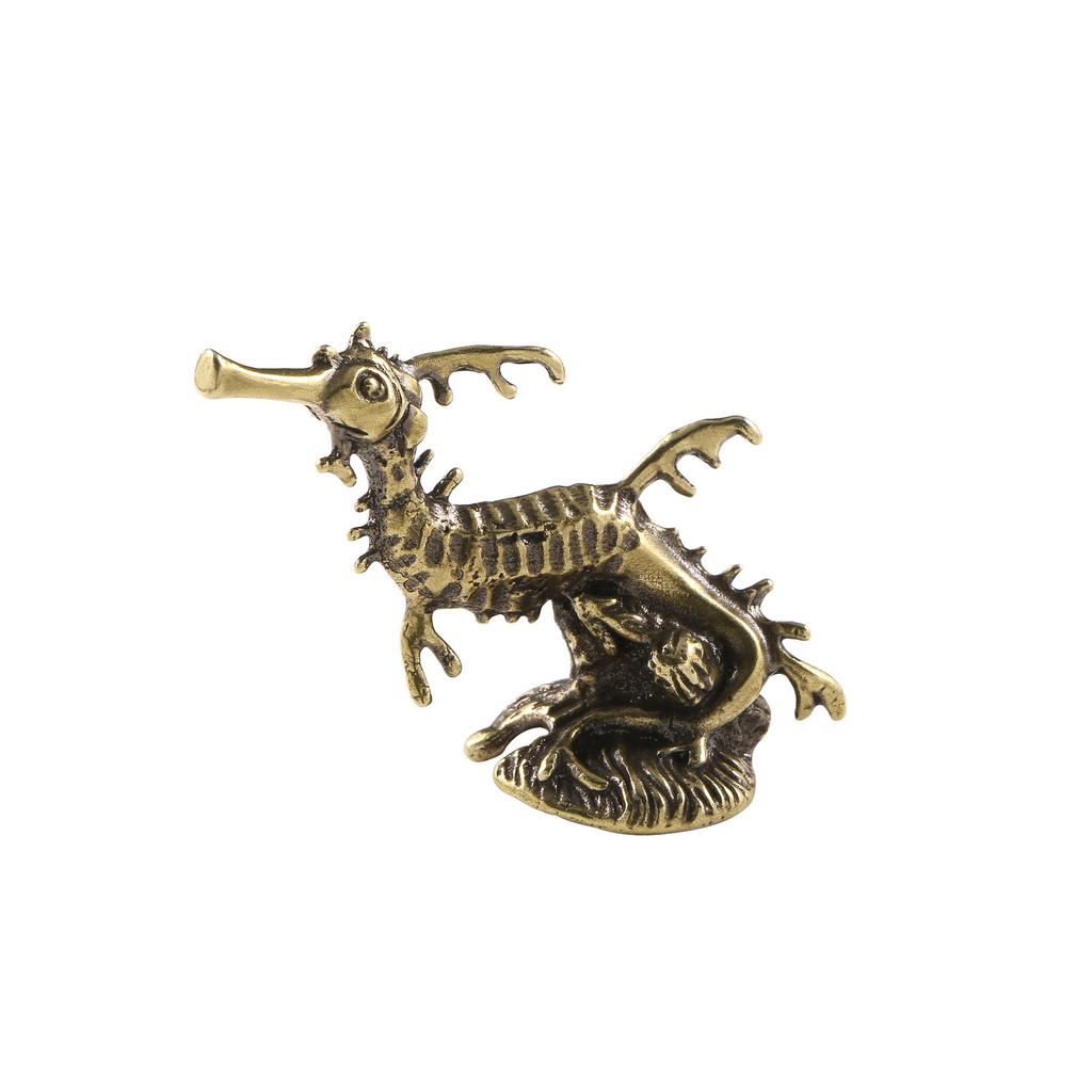 Antique Marine Animals Seahorse Brass Ornaments Garden Miniatures Hippocampus Tea Pet Desktop Decorations Collectible Souvenirs