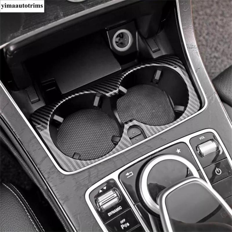 ABS Front Water Cup Holder Decoration Cover Trim Accessories For Mercedes Benz C CLASS W205 C200 C260 GLC X253 E CLASS W213 E300