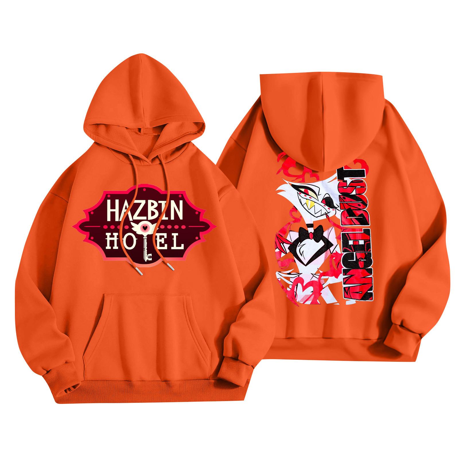 

Unisex Fashion Lightweight Long Sleeve Pullover With Pockets Printed Hoodie L шафрановый