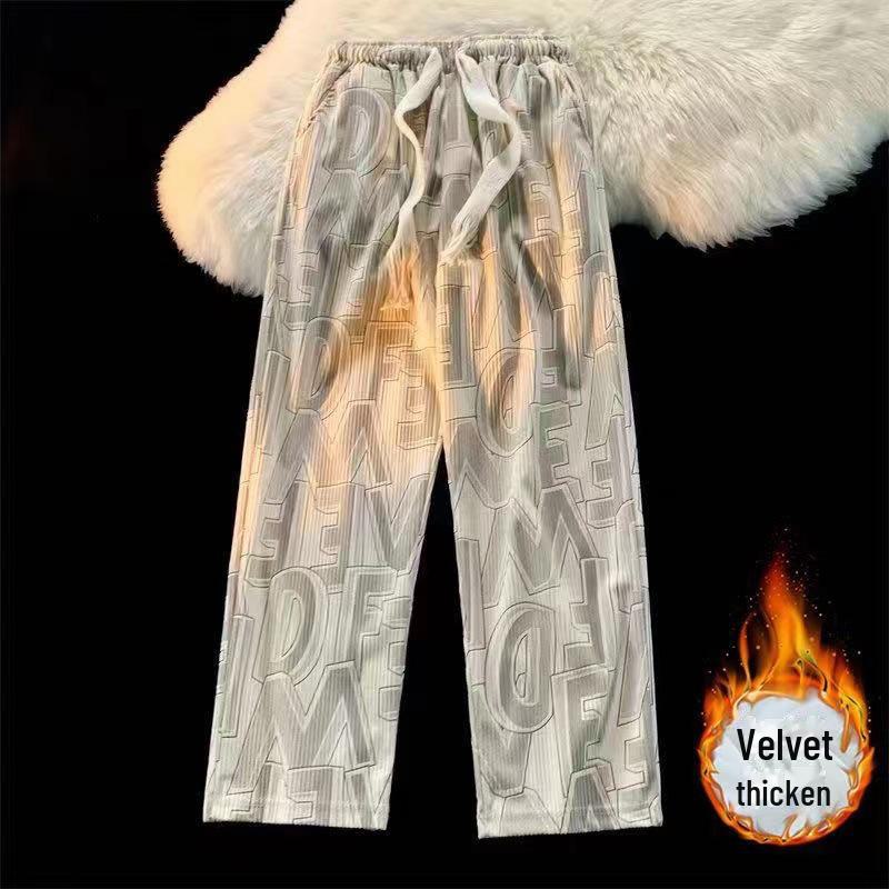 

Мужские вельветовые брюки с принтом и широкими штанинами — модный повседневный стиль Гонконга XL