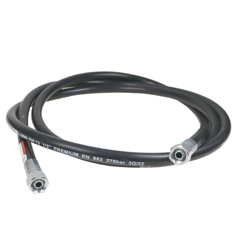 Hydraulic hose thread M22x1.5 straight (WNP - WNP) -3650mm 73211600100 Trailer old type (AA-13-3650) 27.5MPa PZL HYDRAL