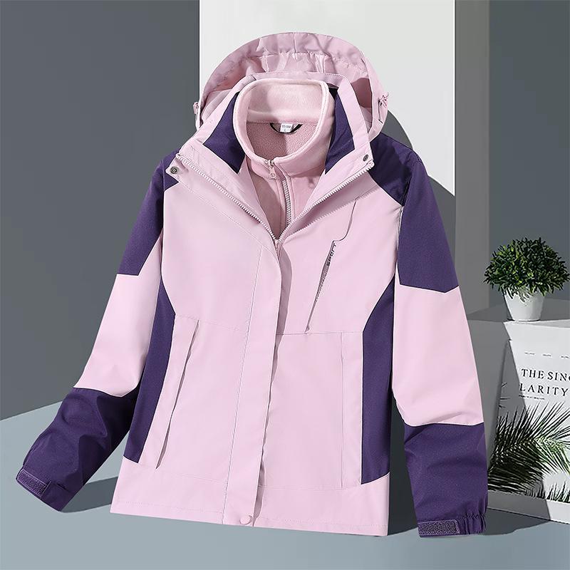 Detachable Waterproof 3-in-1 Hooded Windbreaker for Couples - Autumn/Winter