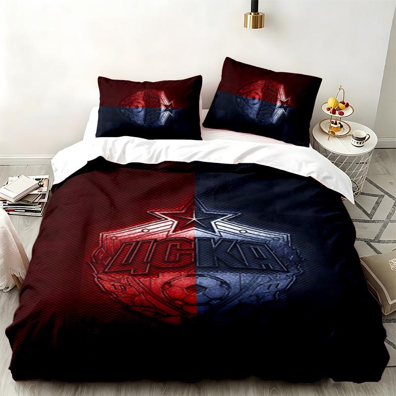 CSKA Moscow 3pc set Perfect for bedroom use Comfortable bedding set includes a duvet cover and two pillowcases Ideal birthday or Christmas gift