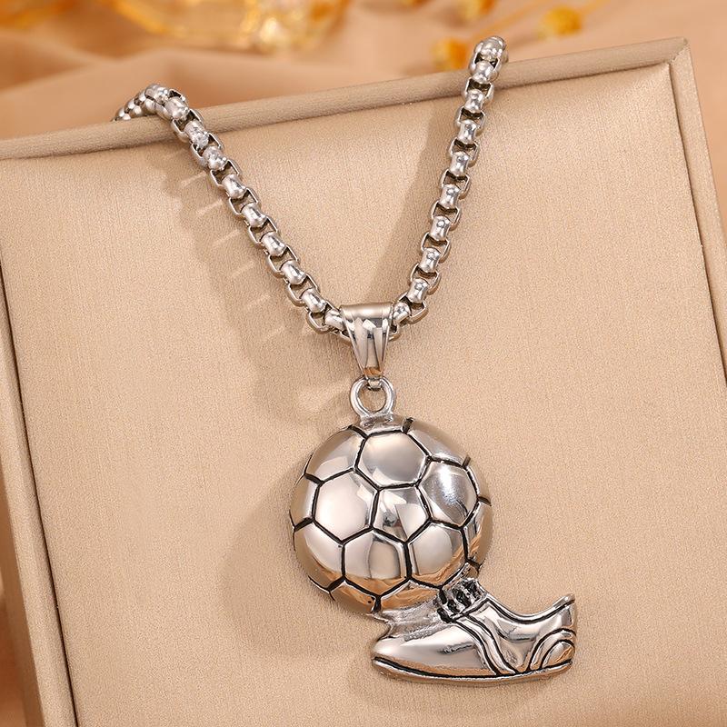 Titanium Steel Necklace, Gold Cup Foot Boots Pendant, Trend World Cup Necklace, Fan Football Manchester United Fashion Necklace.