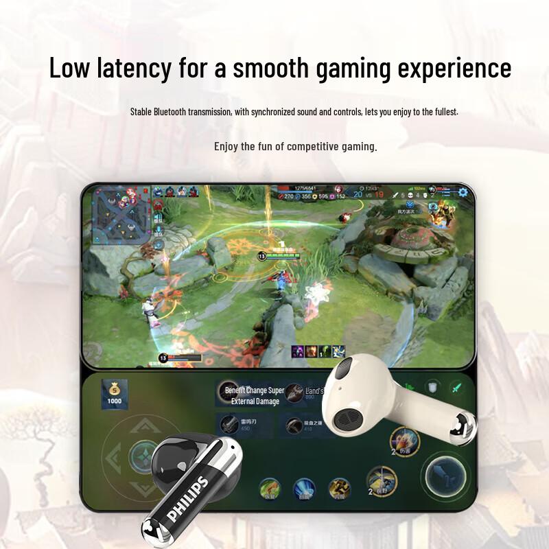 Philips TAT1168 True Wireless Bluetooth 5.3 Sport Earbuds with Noise Reduction